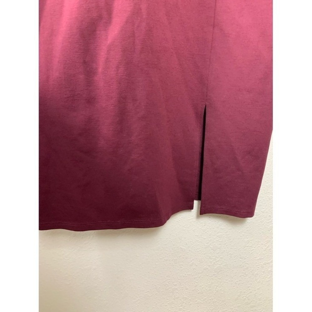 nine britton Double-Strap‎ V-Neck Midi Dress Burgundy Plum Large Career Evening - Picture 4 of 11